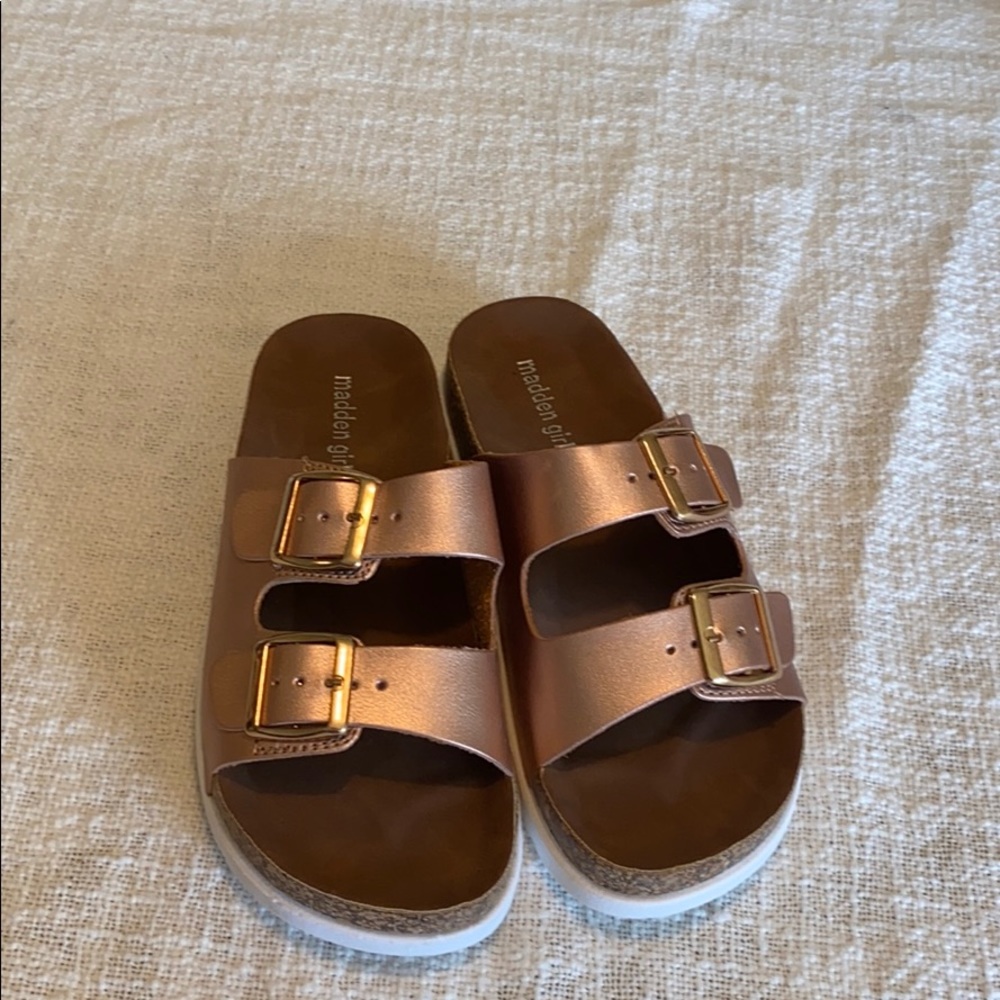 Madden Girl Rose Gold Slides